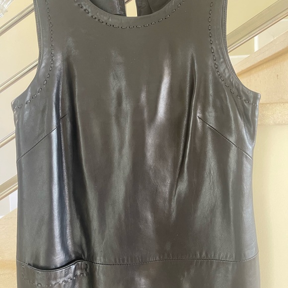 VINTAGE MARC JACOBS BLACK LEATHER DRESS - Picture 2 of 16